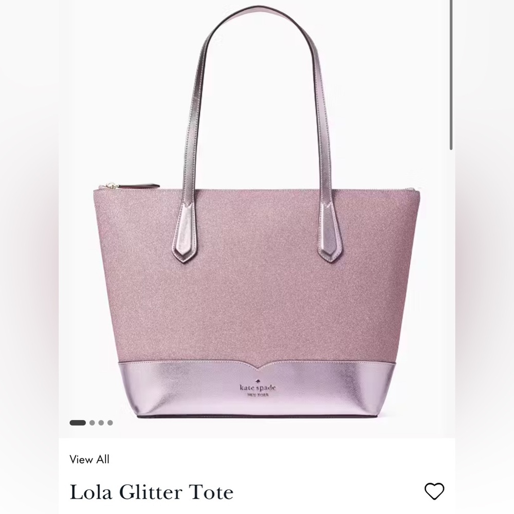Kate spade Lola pink glitter tote bag